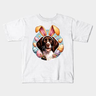 Small Munsterlander Pointer Celebrates Easter with Bunny Ears Kids T-Shirt